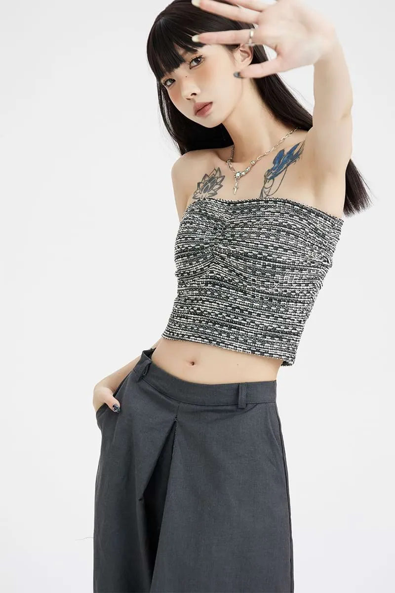 Ruched Cropped Tube Top