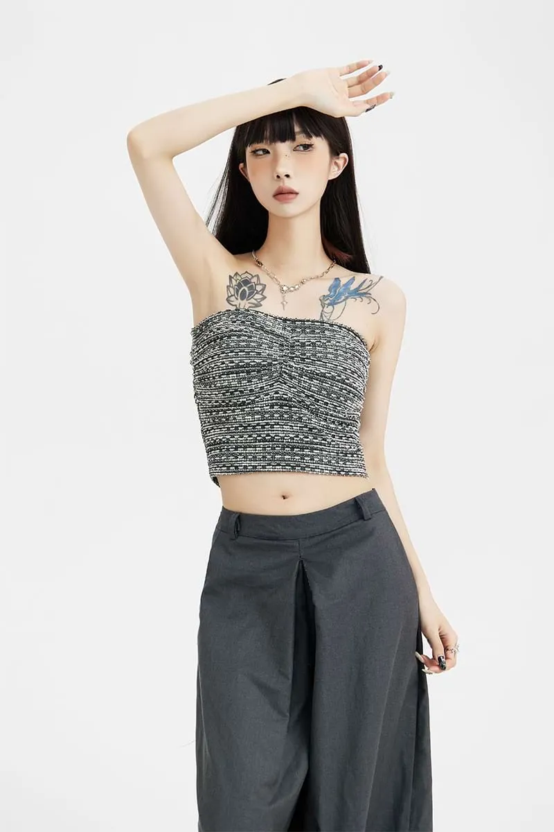 Ruched Cropped Tube Top