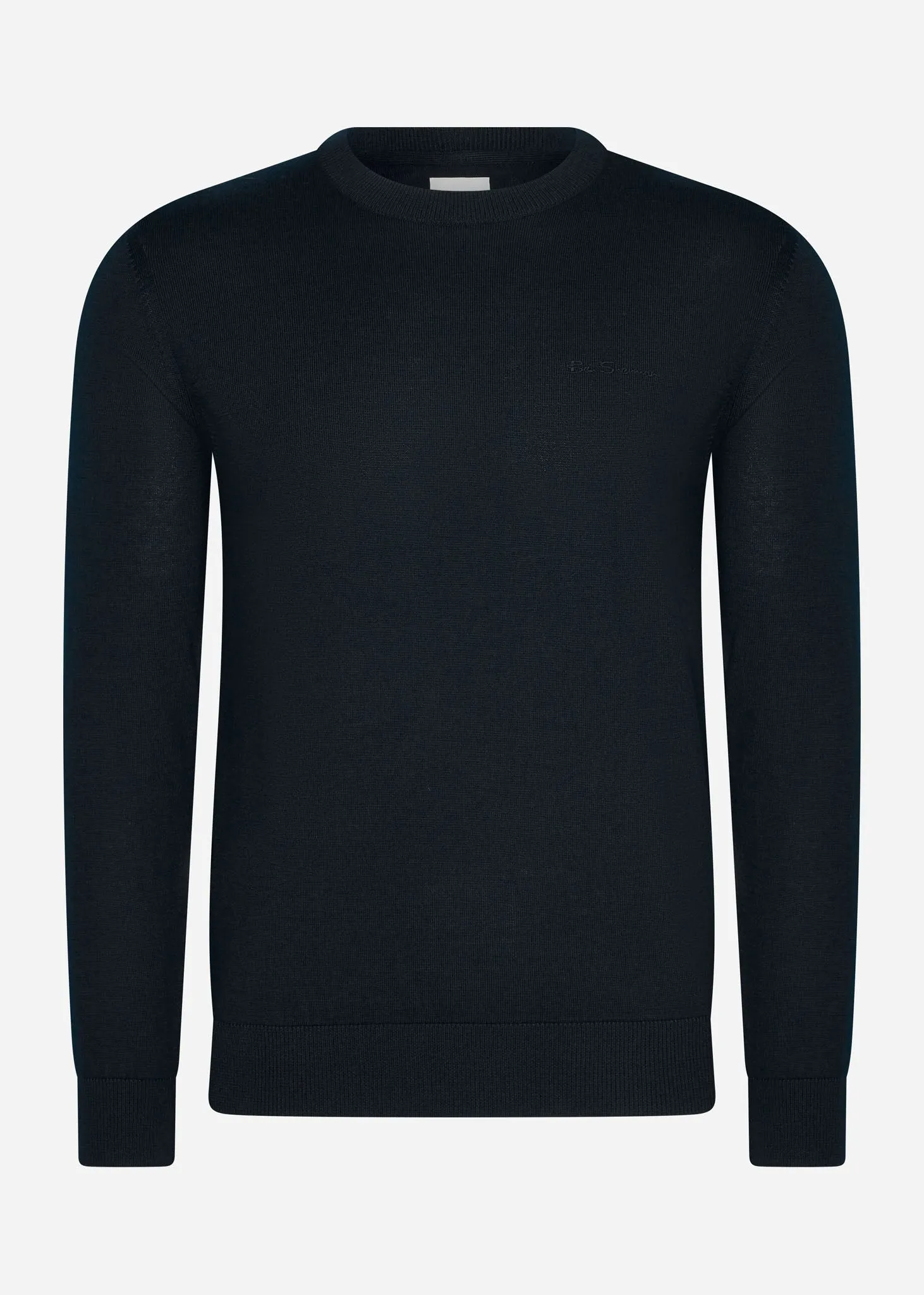 Signature merino crew - black
