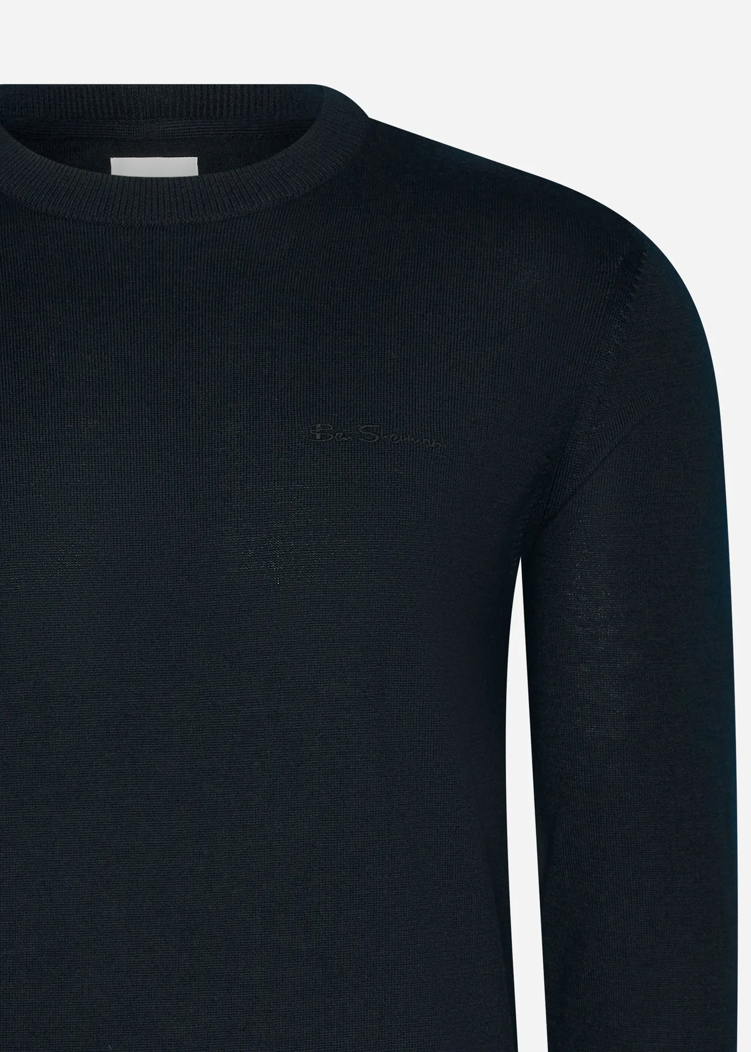 Signature merino crew - black