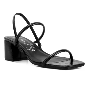 Sling Back Slip On Block Heel Sandals