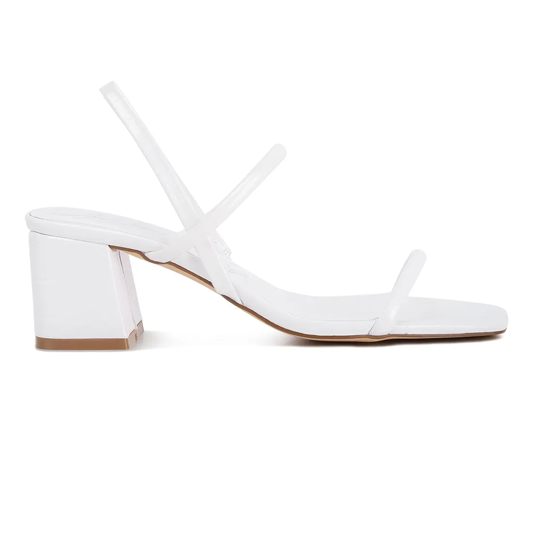 Sling Back Slip On Block Heel Sandals