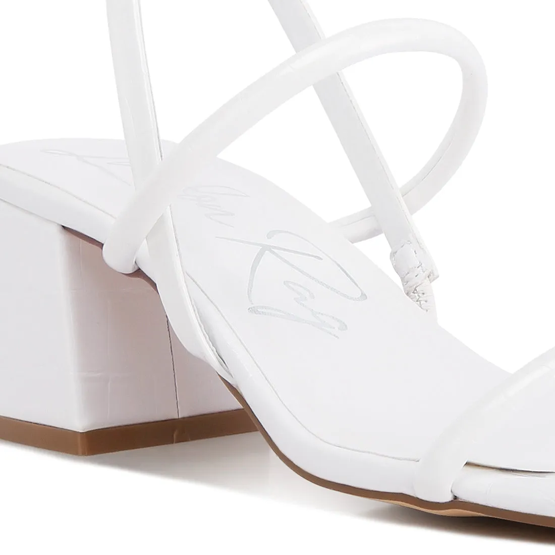 Sling Back Slip On Block Heel Sandals