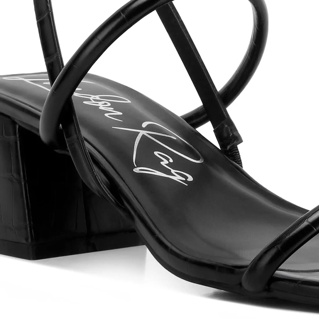 Sling Back Slip On Block Heel Sandals