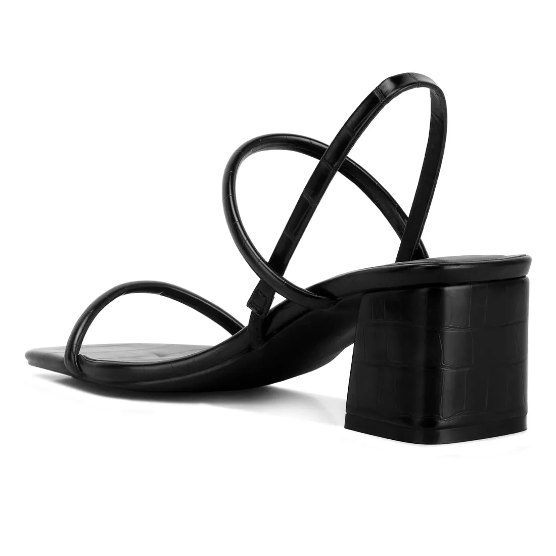 Sling Back Slip On Block Heel Sandals