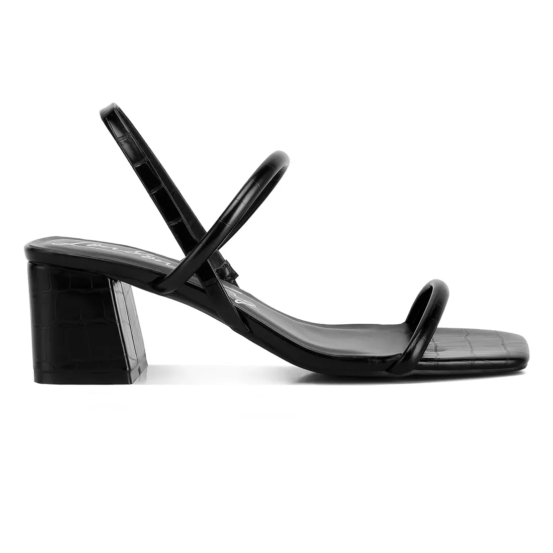 Sling Back Slip On Block Heel Sandals