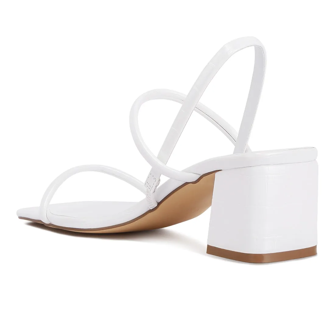 Sling Back Slip On Block Heel Sandals