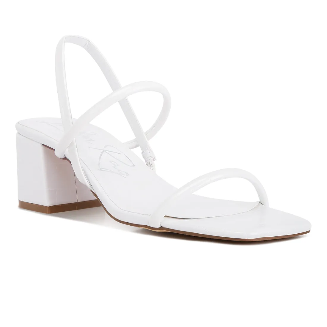 Sling Back Slip On Block Heel Sandals