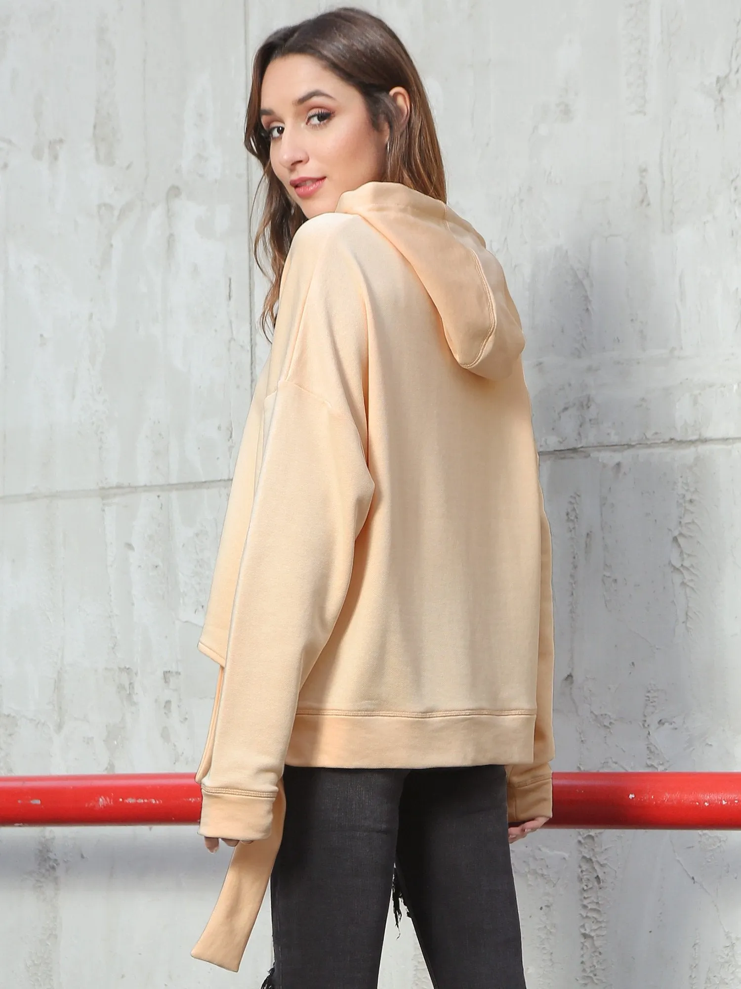 Solid Casual Pullover Hoodie