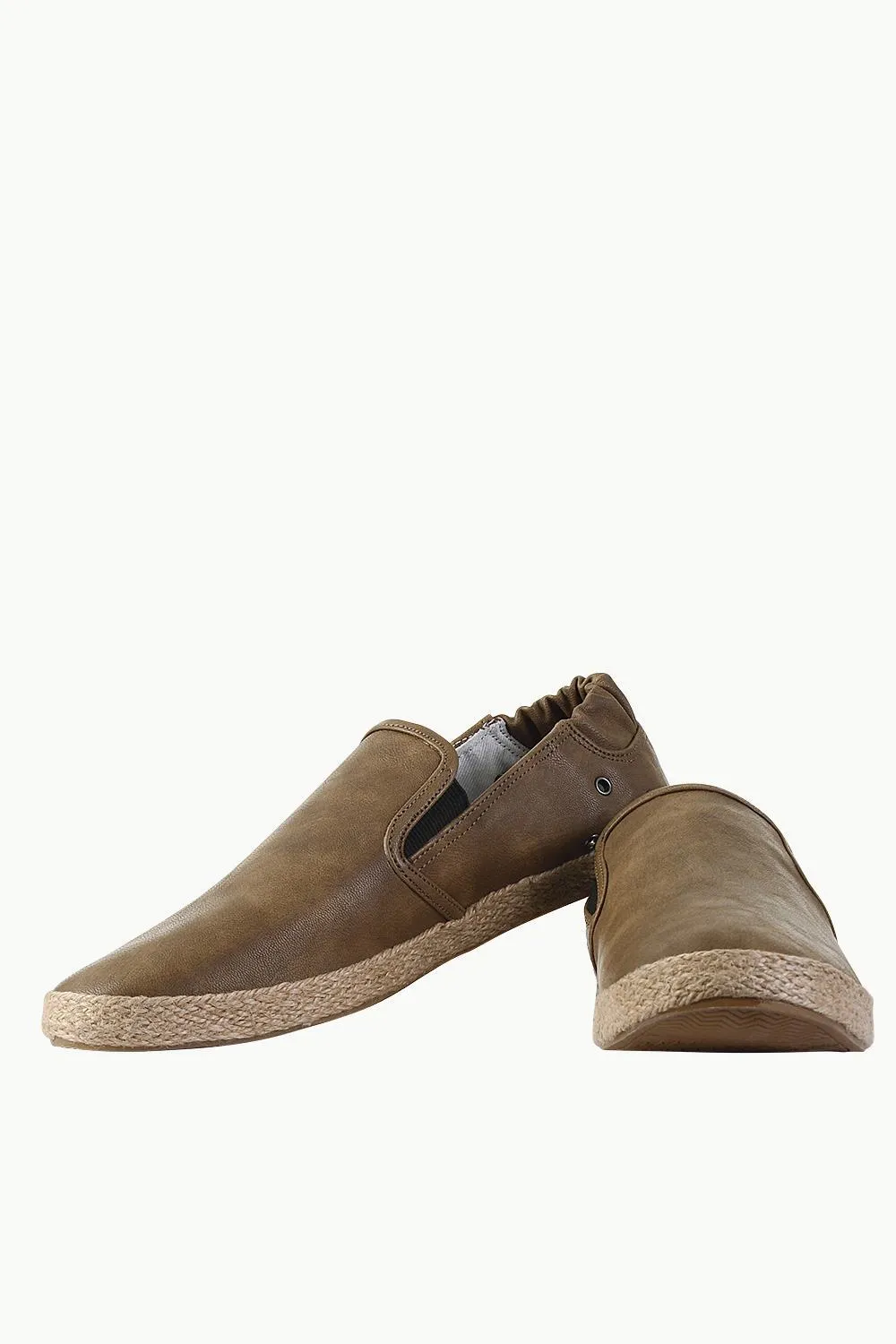 Stretchable Faux Leather Espadrilles