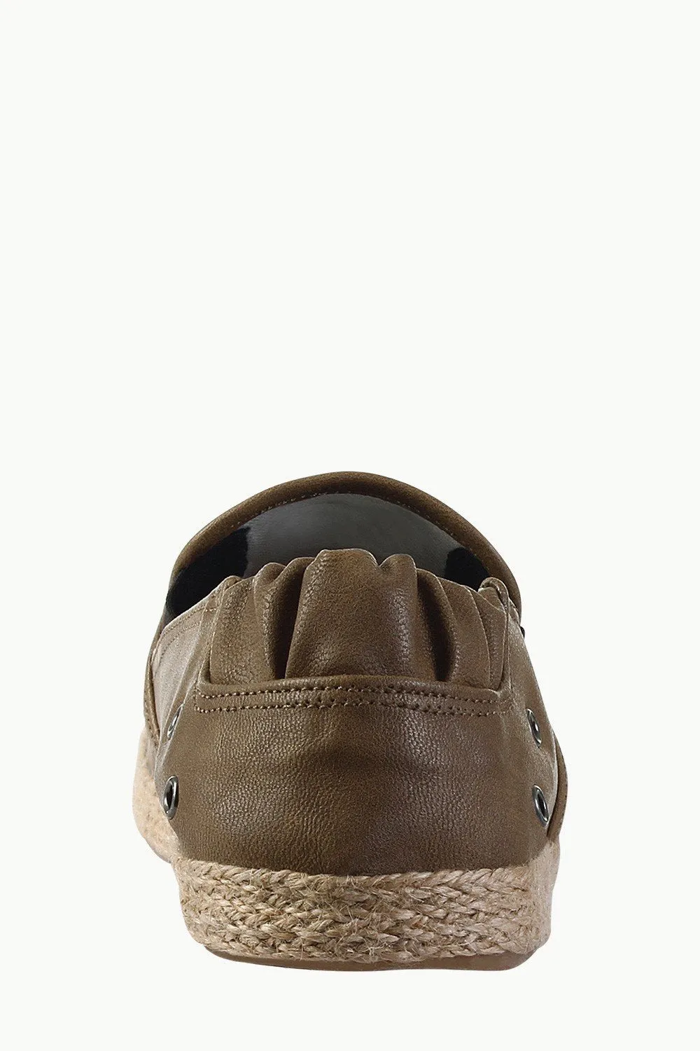 Stretchable Faux Leather Espadrilles