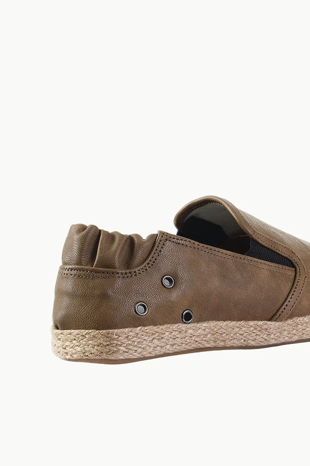 Stretchable Faux Leather Espadrilles