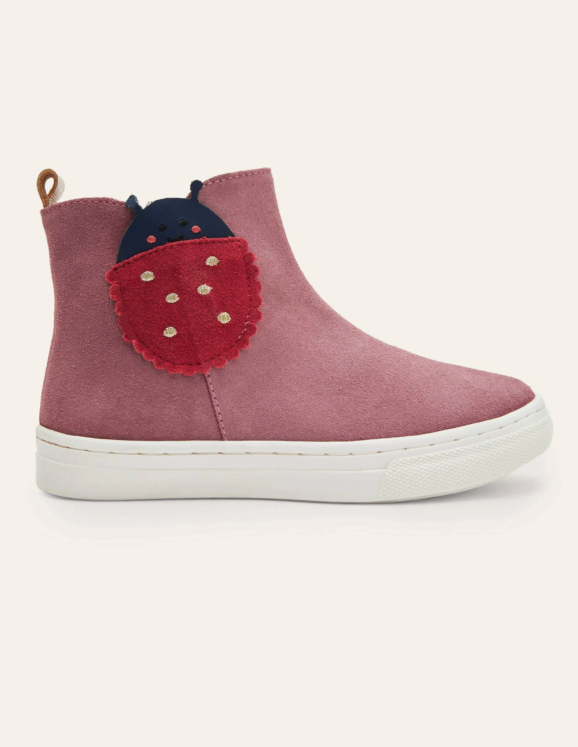 Suede Novelty Boots-Bright Pink Ladybird