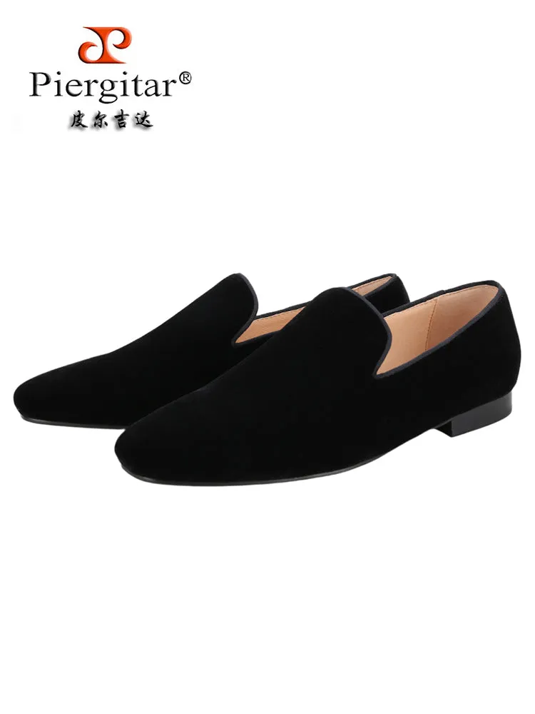 Summer genuine leather breathable lining European and American classic men's velvet loafers fashion party trendy red sole shoes for men