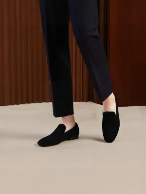 Summer genuine leather breathable lining European and American classic men's velvet loafers fashion party trendy red sole shoes for men