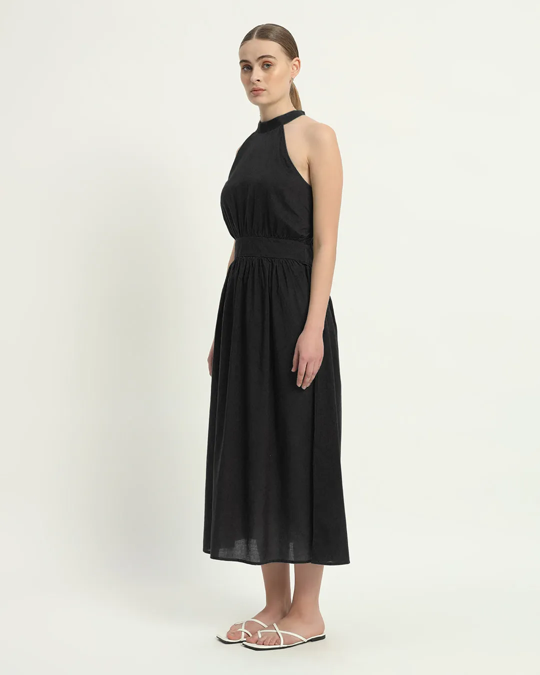 The Massena Noir Cotton Dress
