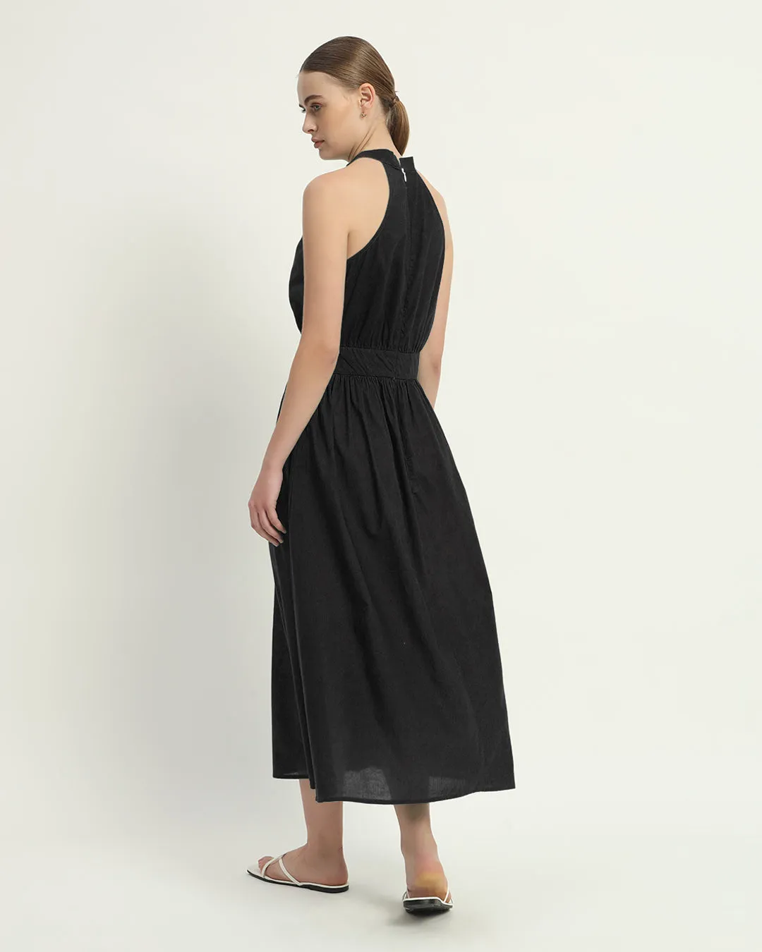 The Massena Noir Cotton Dress