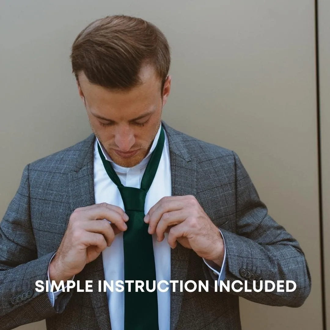 Ties for Men Set with Pocket Square Cufflink and Tie Clip | Necktie Handkerchief in Gift Box for Wedding and Business
