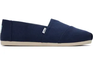 TOMS Mens Alpargata Recycled Cotton Canvas Espadrille - Navy
