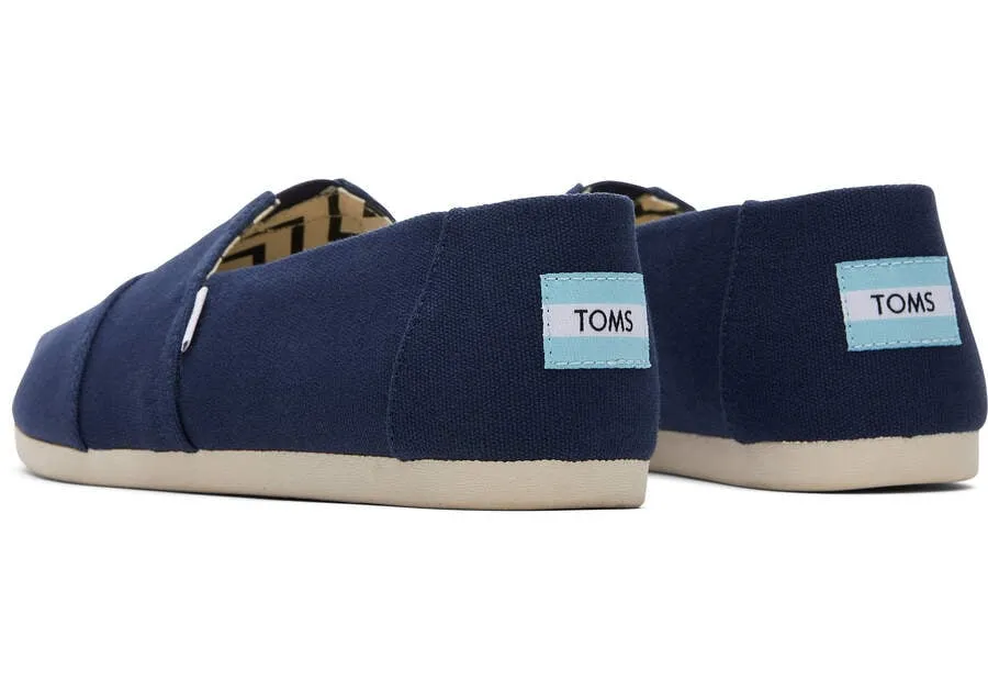TOMS Mens Alpargata Recycled Cotton Canvas Espadrille - Navy