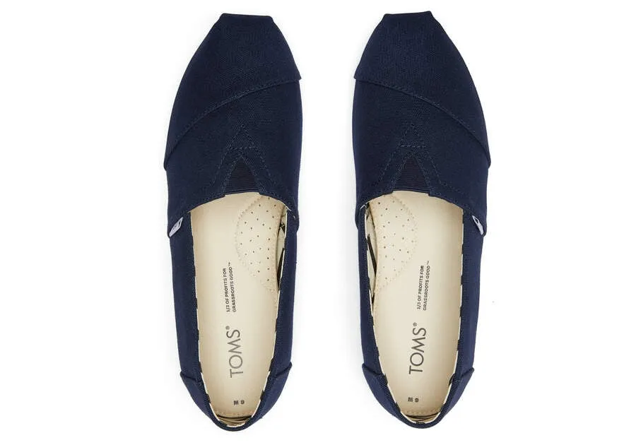 TOMS Mens Alpargata Recycled Cotton Canvas Espadrille - Navy