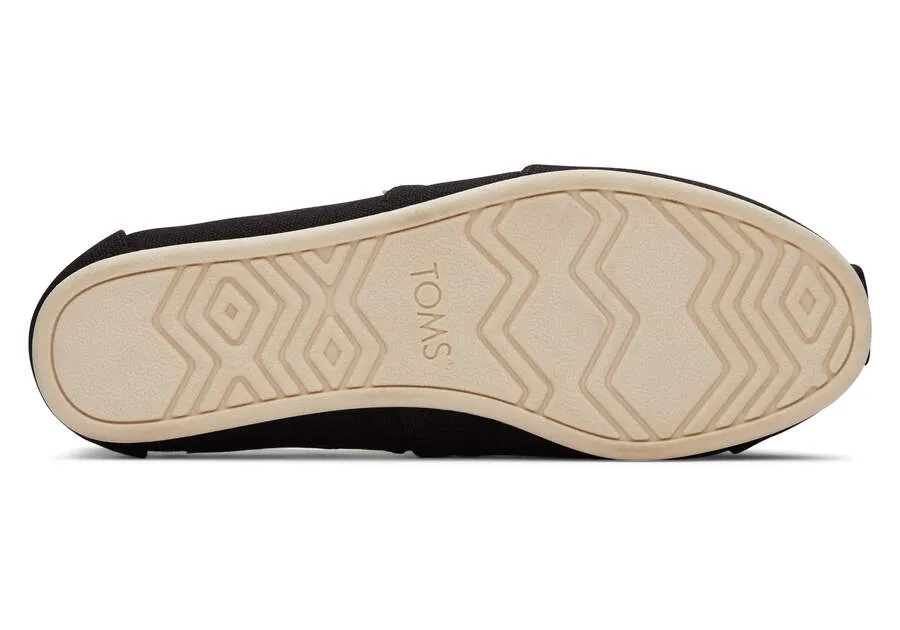 TOMS Womens Alpargata Recycled Cotton Canvas Espadrille - Black