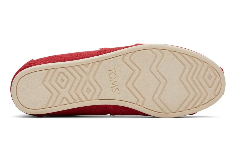 TOMS Womens Alpargata Recycled Cotton Espadrille - Red