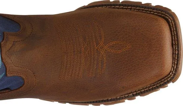 Tony Lama Men's Roustabout Blue/Tan Steel Toe Waterproof Work Boots TW5010