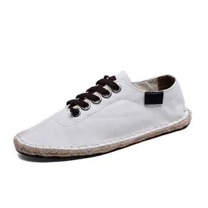US Size 5-13 Women Shoes Fashion Canvas Straw Lace Up Flat Outdoor Casual Comfortable Loafer Shoes
