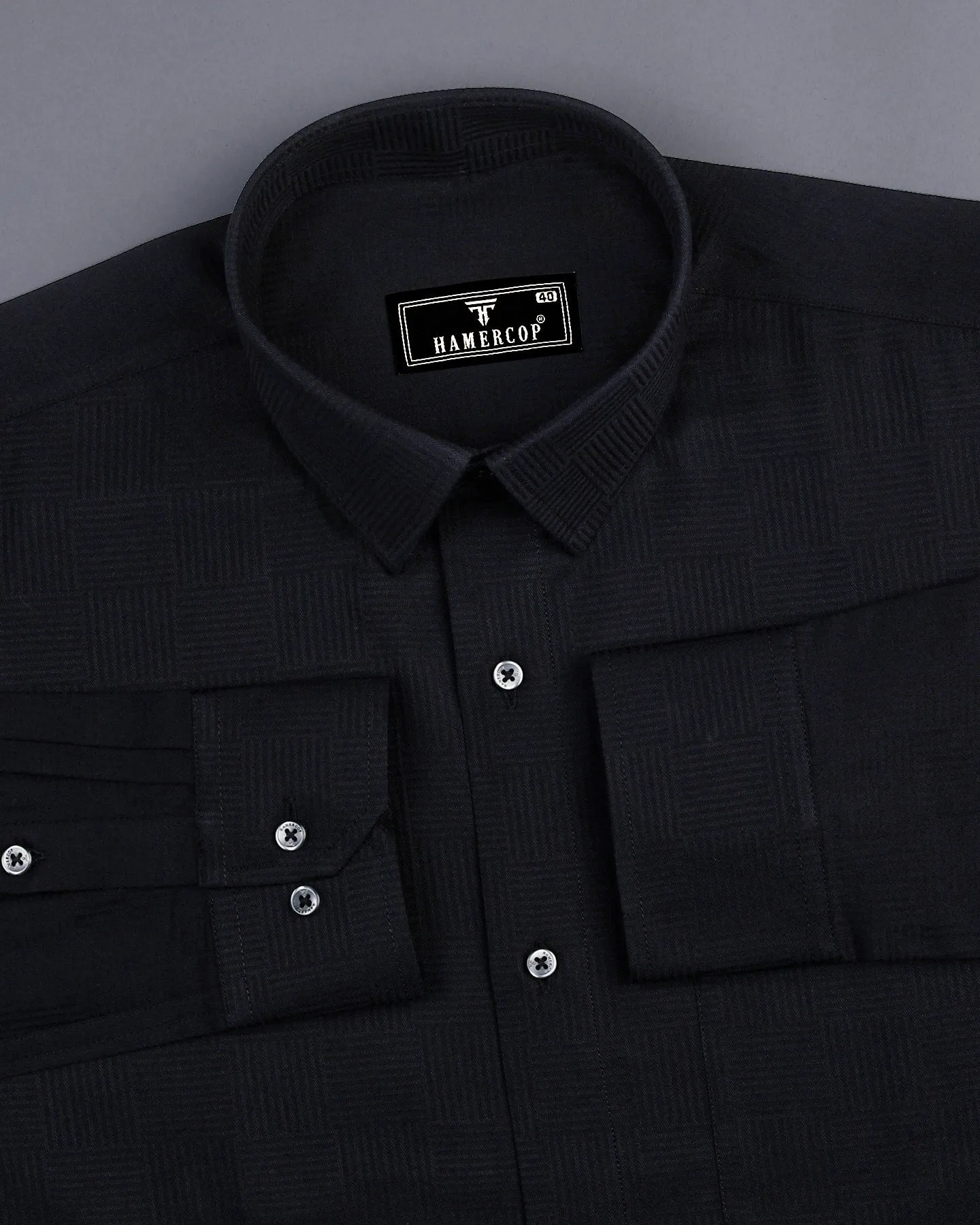 Walter Black  Dobby Texture Premium Cotton Shirt