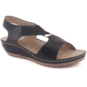 Women "KASSIDY" Sling Back strap Wedge Heel Open Toe Comfort Sandals