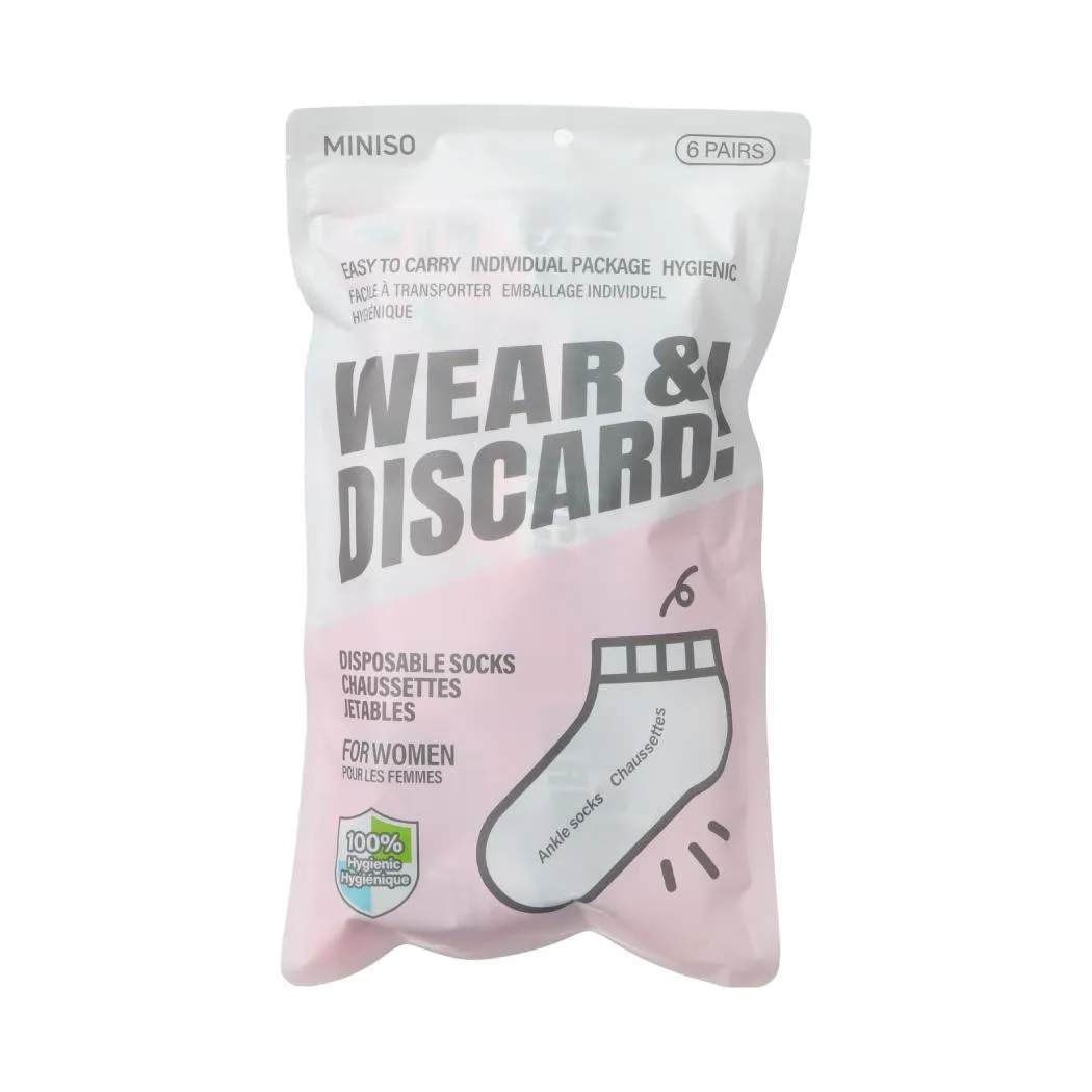 Women's Disposable Ankle Socks (6 Pairs)