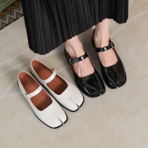 Women's Tabi Split Toe Mary Janes Leather Buckle Strap Shoes Flats Women's Tabi Split Toe Mary Janes Leather Buckle Strap Shoes Flats