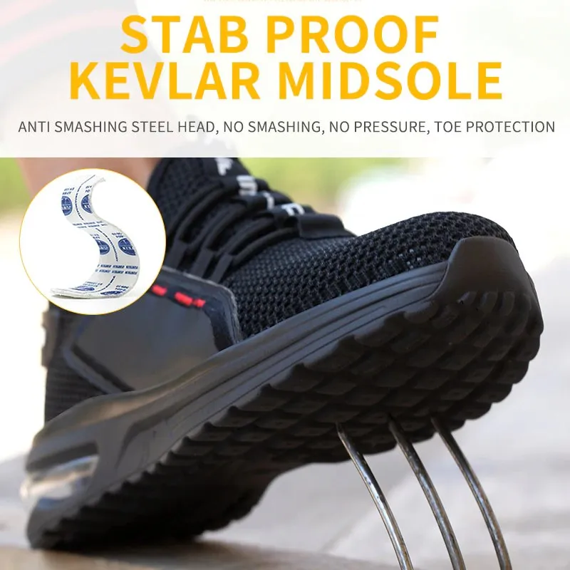 Work Safety Sneakers Steel-Capped PPE Breathable Lightweight Shoes