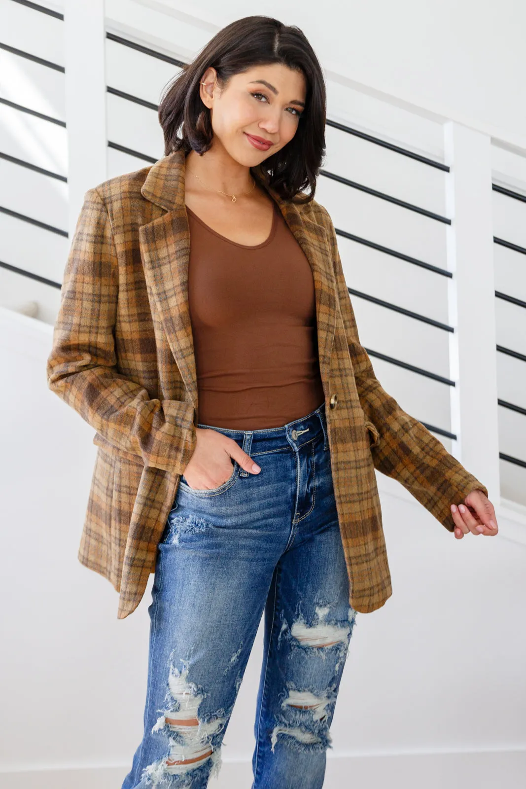 World Class Plaid Blazer - Haptics