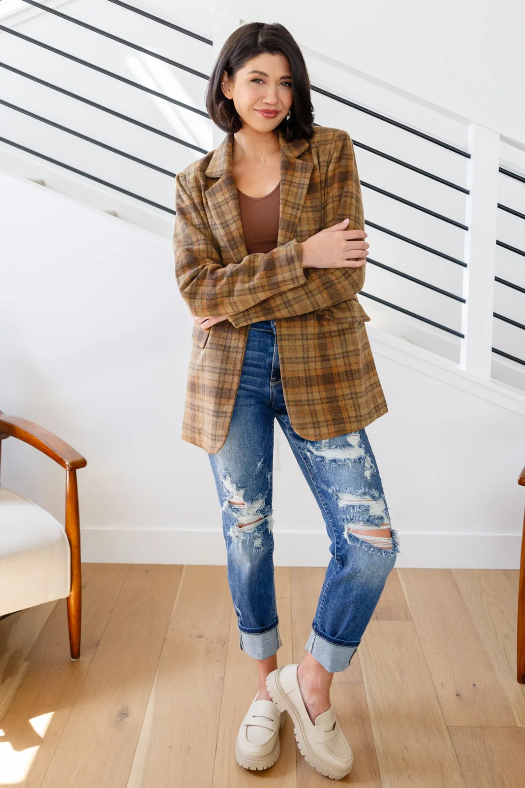 World Class Plaid Blazer - Haptics