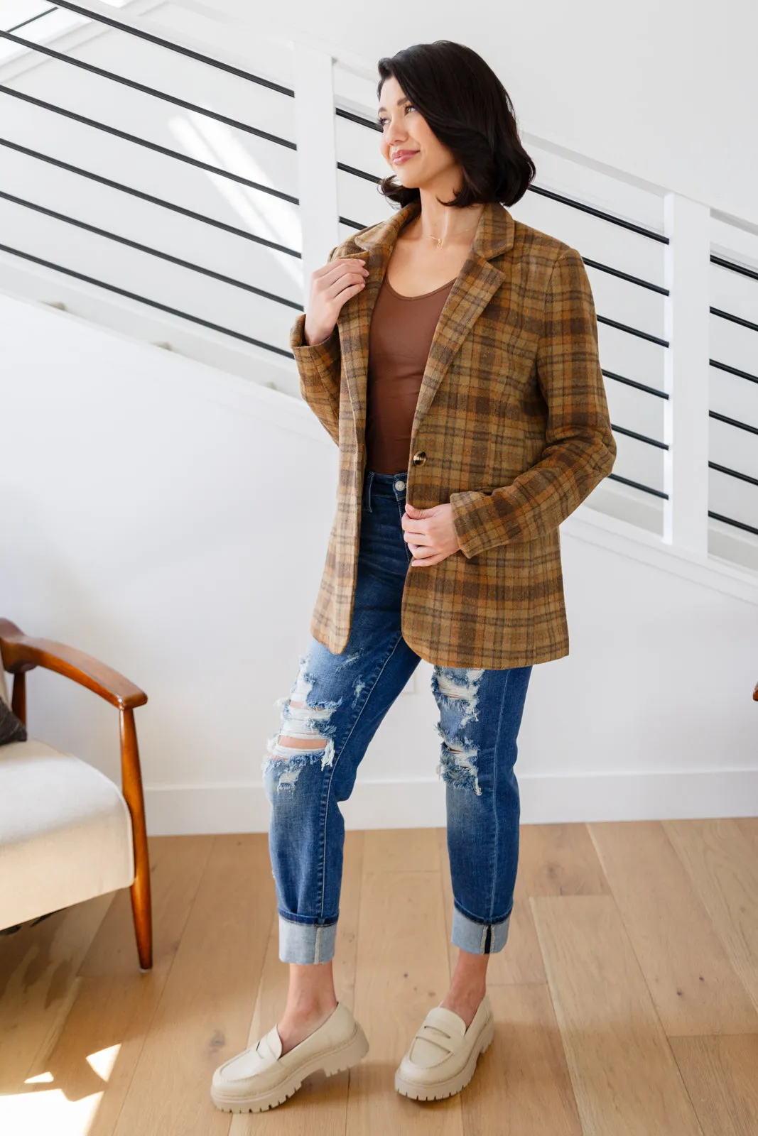 World Class Plaid Blazer - Haptics